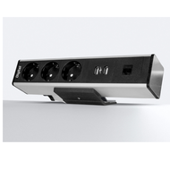 DeskUp alu 2x2P+T + 2 USB + 2 keystone non équipé DIGITEL